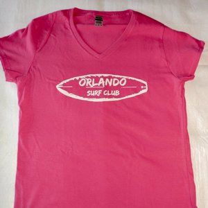 Women's pink v-neck Orlando Surf Club